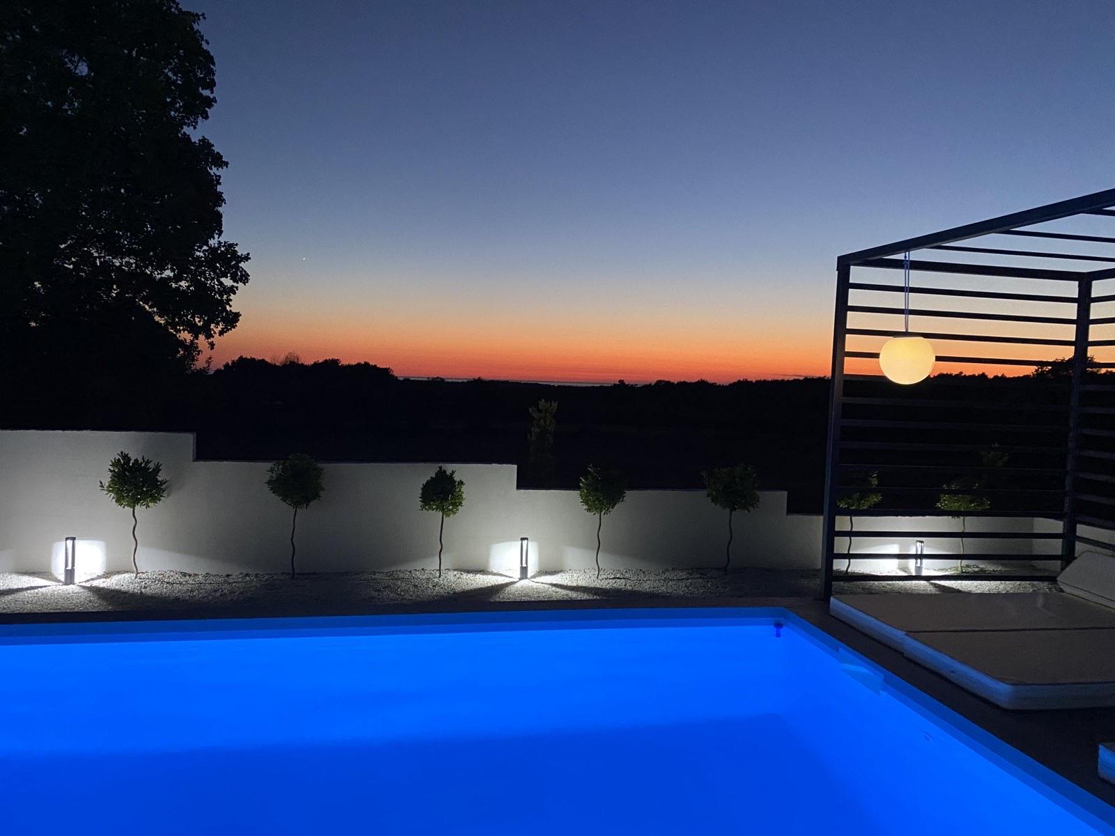 Evening pool terrace